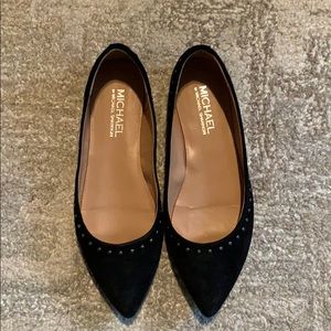 Michael by M Shannon Black Pointy Toe Suede Flats